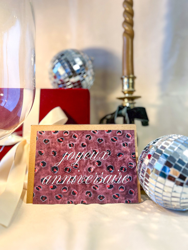 Carte Joyeux Anniversaire léopard