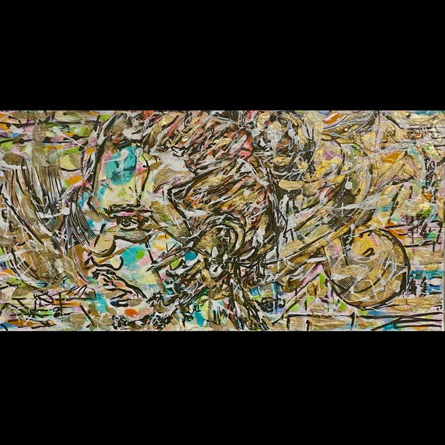 Le Compositeur barbu au chignon - 2020 - 30x60cm