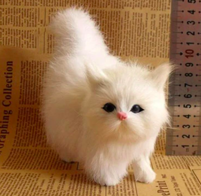 Super lieve kitten knuffels - Realistische katten 12cm kleur wit