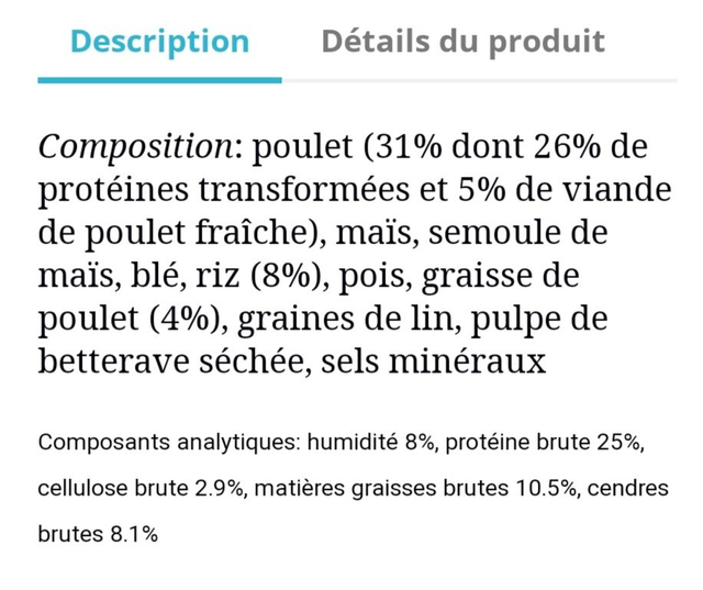 Croquettes pour chien au poulet (sac de 15 kg)
