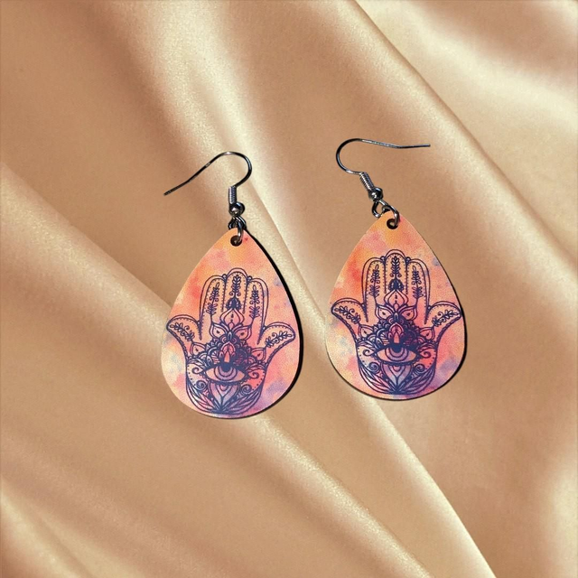 N° 79 Boucles d'oreilles goutte fantaisie hypoallergénique 