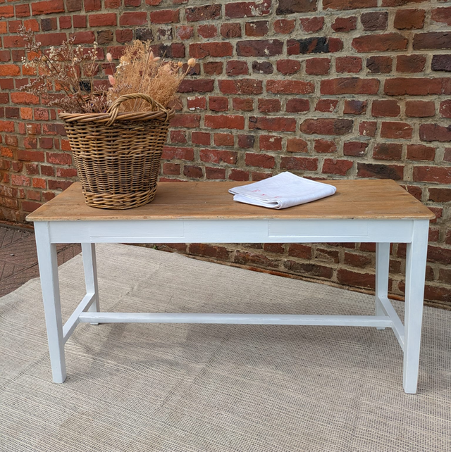 Bout de canapé/banc pieds blanc