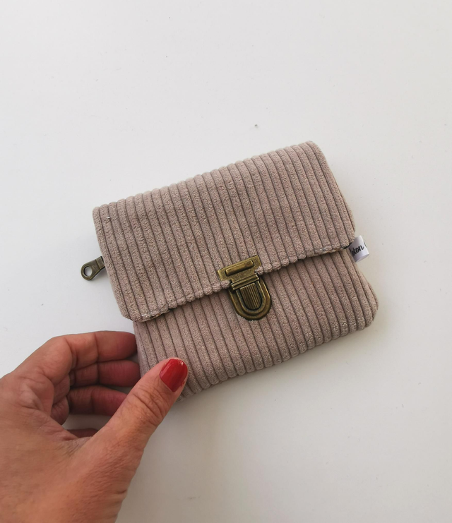 Portefeuille JIMMY velour crème 