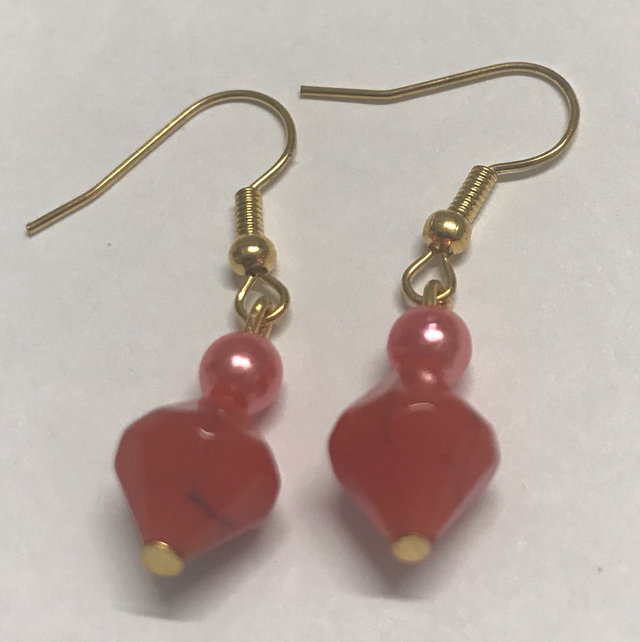 Red Pink Dangling Earrings-RPD1199