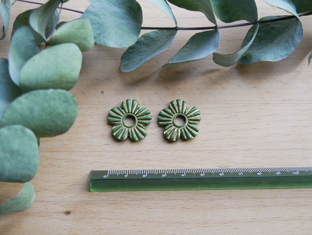 Bloom 5 pétales striée vert/doré