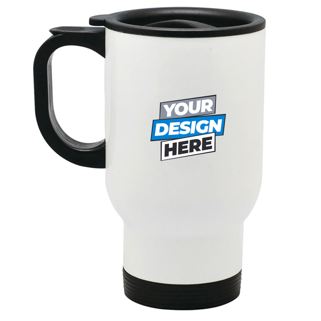 2.  Travel Mugs - 14oz Stainless Steel - White