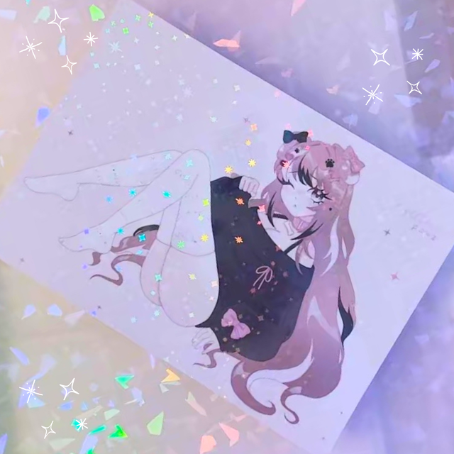 Puppy OC Sparkly Postcard