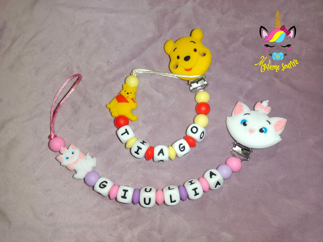 2 Attaches tétines Idoles 