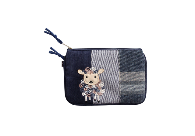 Earth Squared Appliqué Cosmetic Purse Sheep 