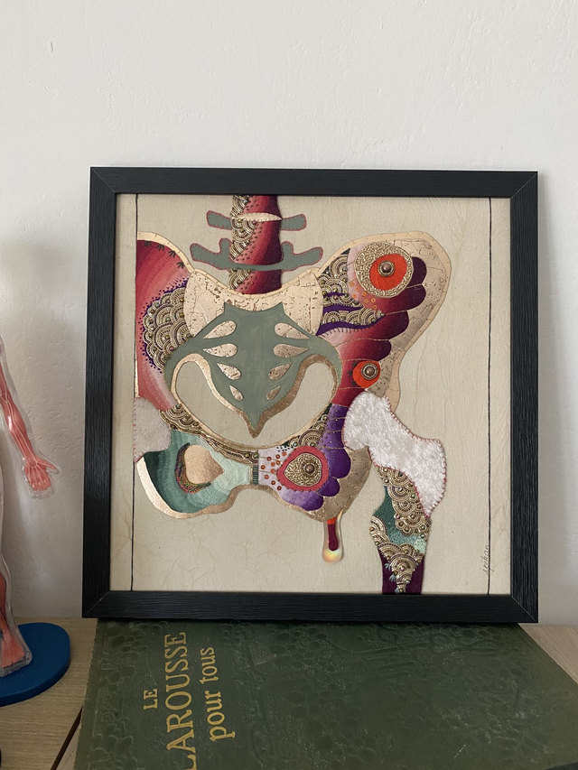 Tableau pelvis bordeaux vert