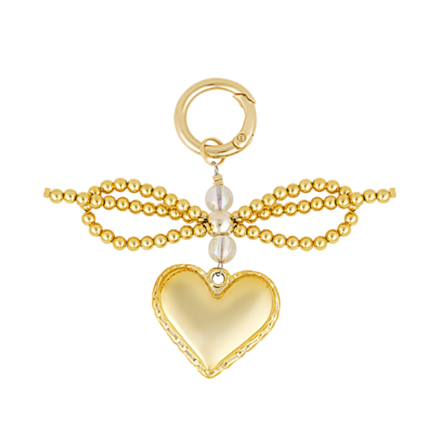 Sleutelhanger tas/telefoon/accessoire strikje parel