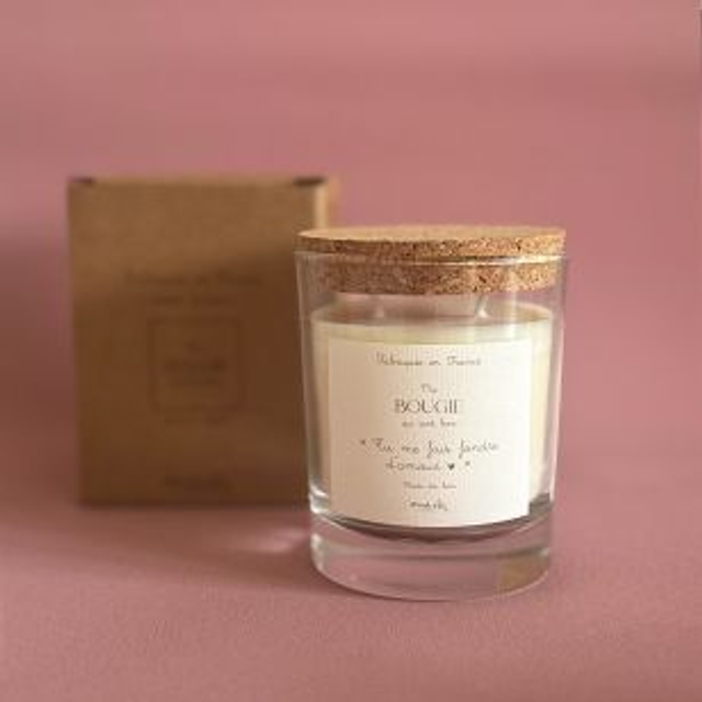 Bougie végétale - 60h - "Tu me fais fondre d'amour" 220Gr