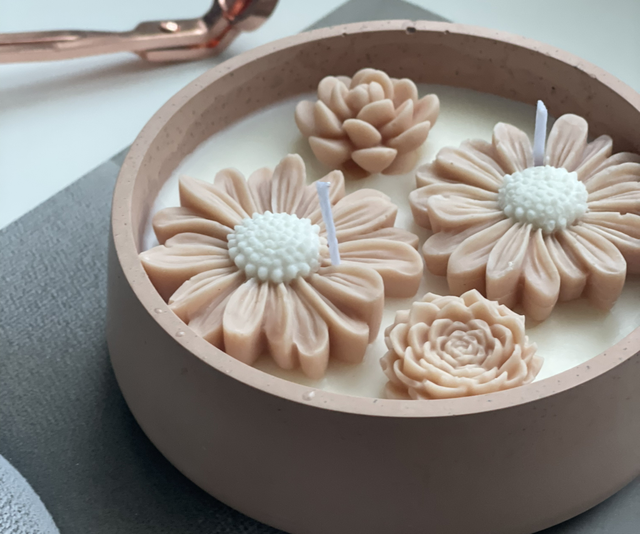 Große Kerzenschale Soft Beige 