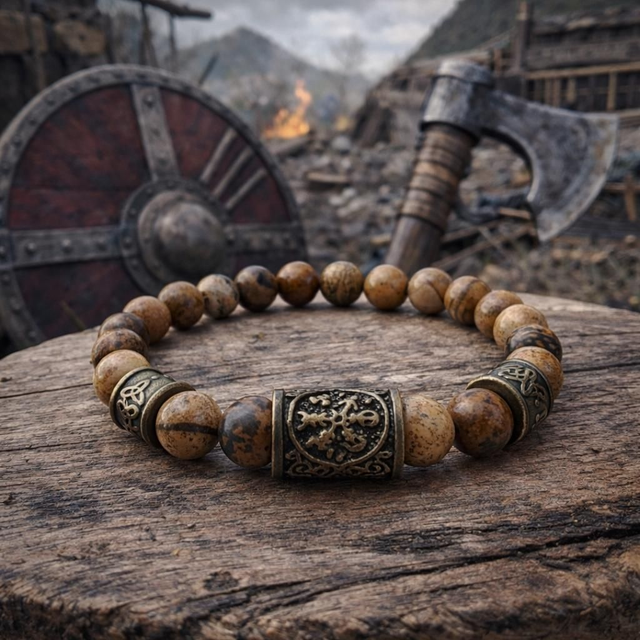 Bracelet Jaspe Paysage — Ancrage &amp; Force intérieure