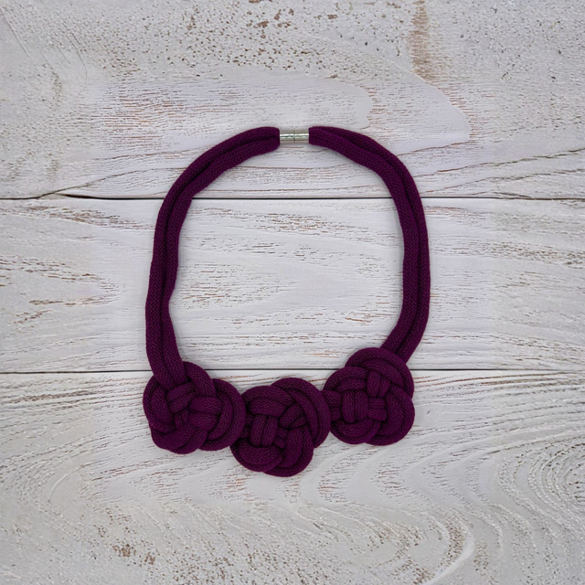 Three Knot Rope Necklace