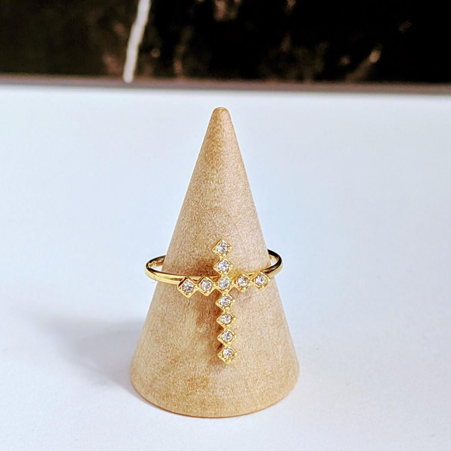 Bague croix doré