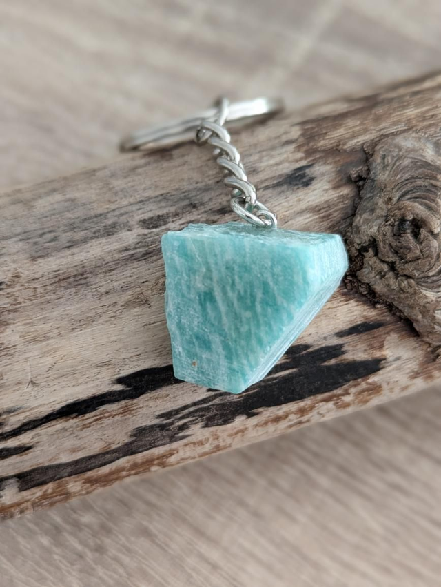 Amazonite porte-clé pierre brute