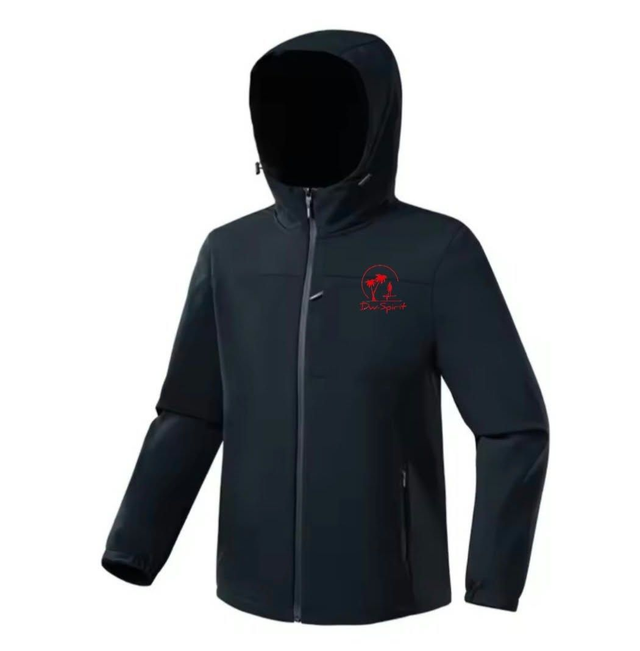 Veste Coupe vent Homme, Bleu Grey, Logo 3D rouge DW