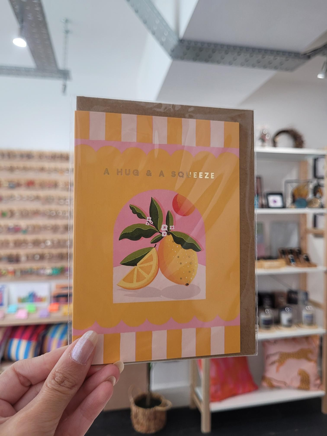 A Hug & A Squeeze Gold Foil Greetings Card - EV-011