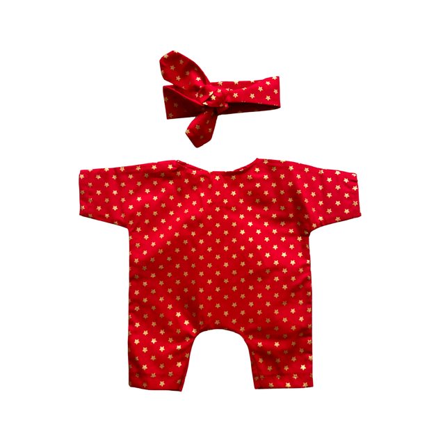 Combi rouge étoilée + bandeau