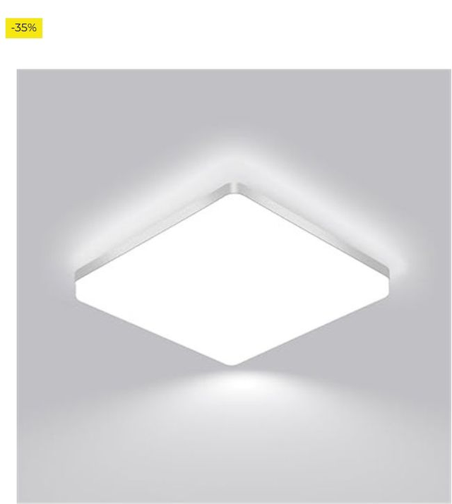 Comely Lámpara de techo LED, 48W blanco frío 6500K 5760LM, lámpara de techo LED blanco plano, ip54 impermeable, ahorro de energía