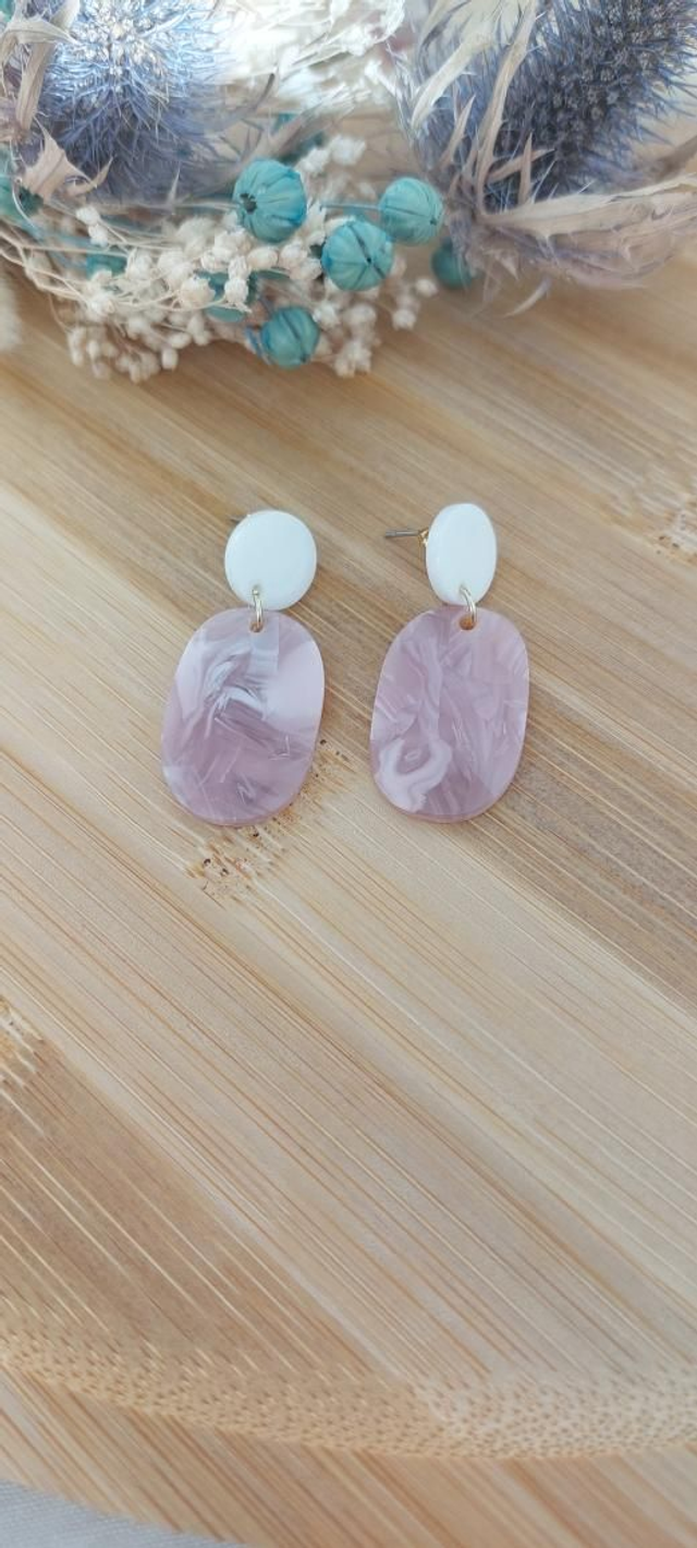 Boucles d'oreilles Allisa rose poudré 