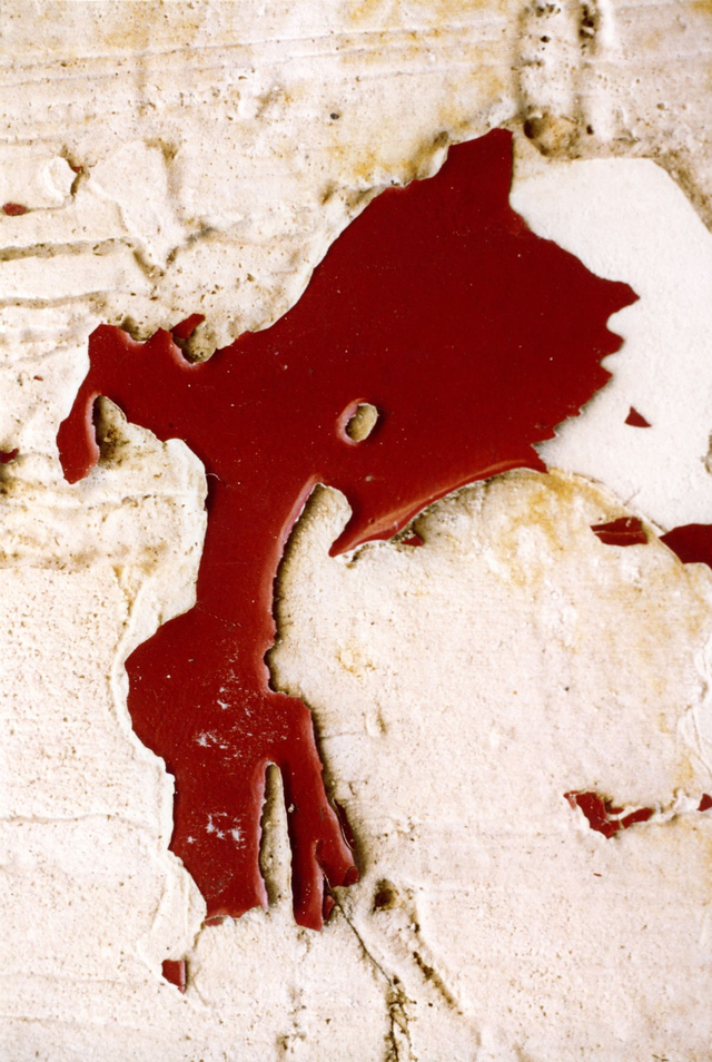 Abstraction, rouge et blanc, c.1970