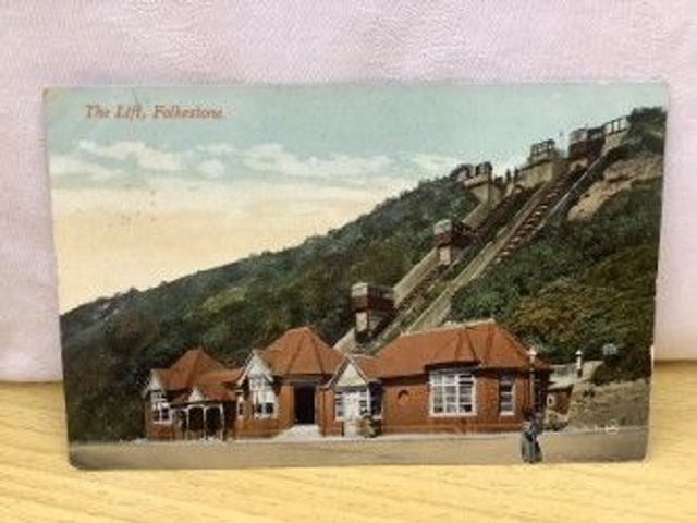Folkestone, The Lift, Kent, Posted 1908 Valentine's Series Postcard. Our Ref: No R18