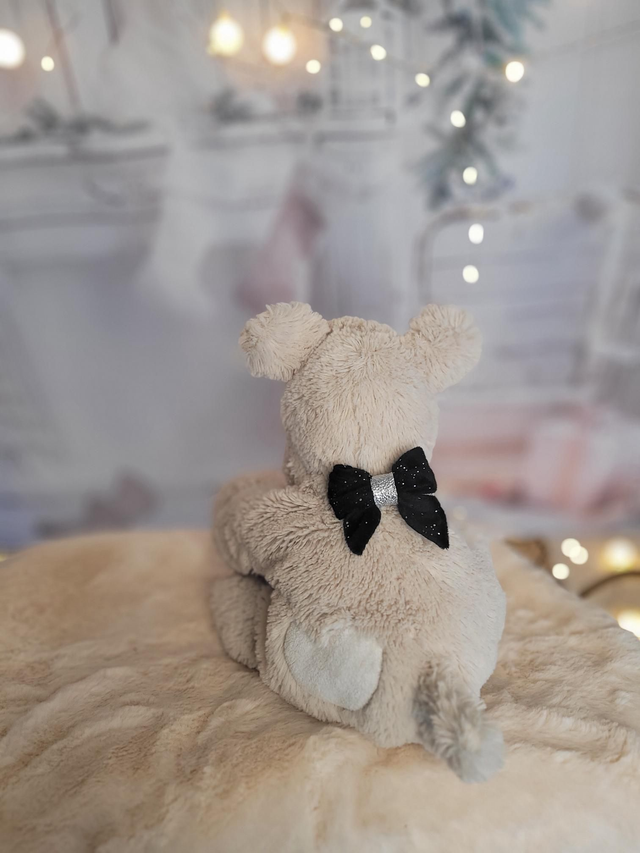 Barrette petit noeud ❄️ noir et argenté 