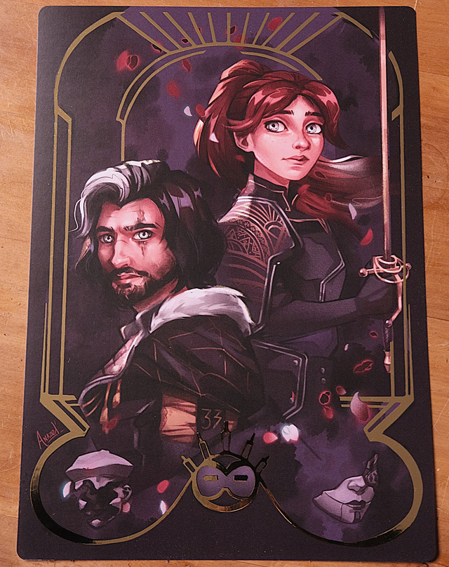 Gold Foil Illustration Maelle & Verso | Clair Obscur Expedition 33