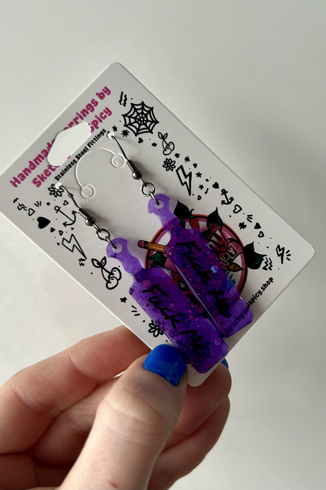 Earrings | Paddle Resin Earrings – Various Designs | Stainless Steel Fittings