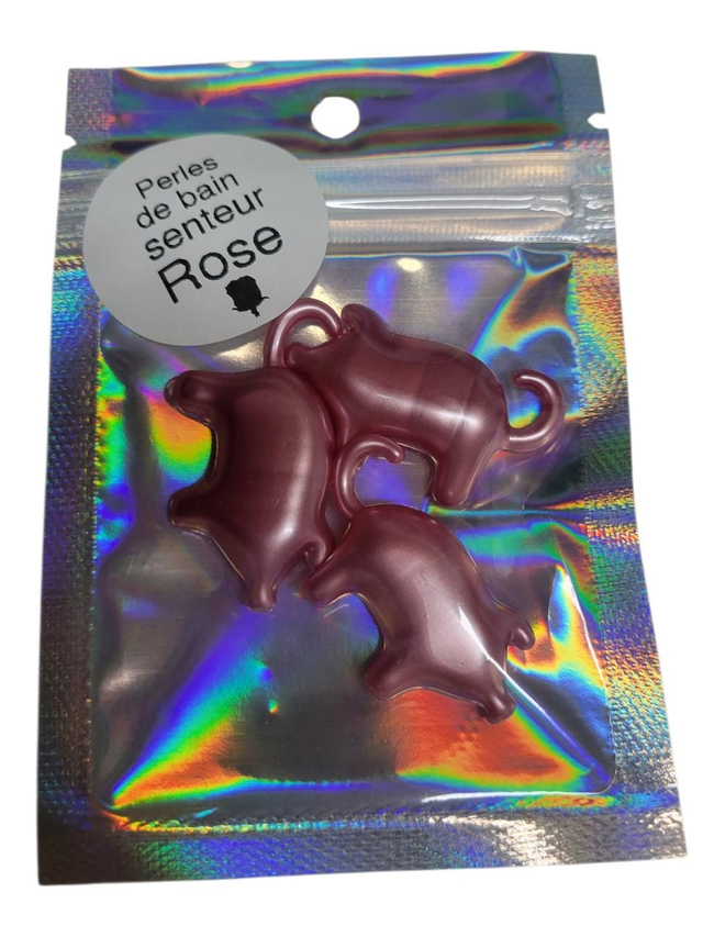 Lot de 3 perles de bain à l'huile de soja Rose