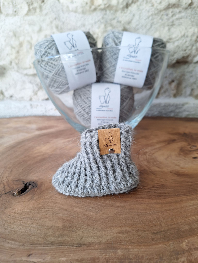 Chausson bébé gris chiné - collection immuable