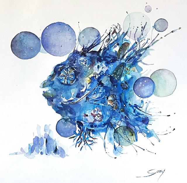 Visage marin bleu II