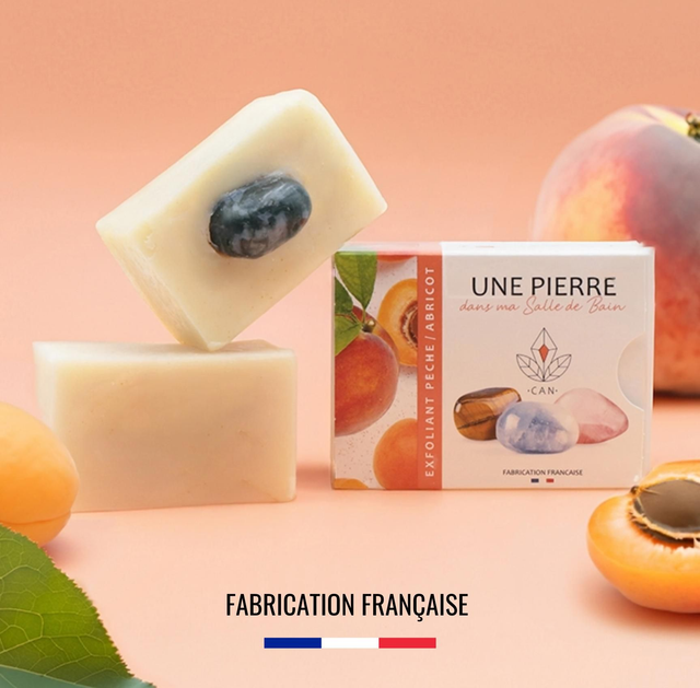 Savon exfoliant pêche abricot &amp; pierre naturelle 
