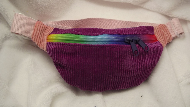 Sac banane en velours cotelé multi couleurs