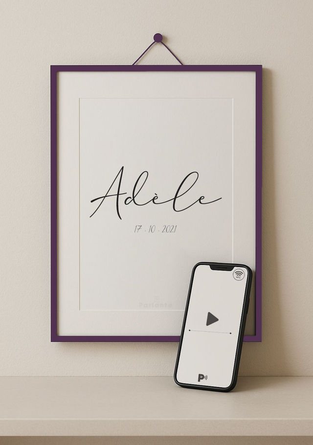 Affiche interactive Prénom personnalisable (Audio, vidéo, galerie photos à découvrir etc.)