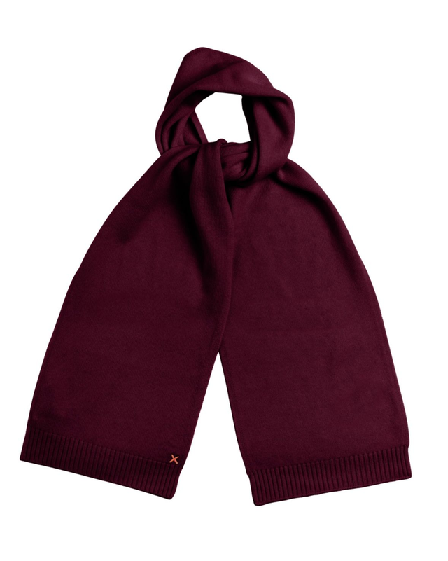 Dark Red Wool/Cashmere Scarf