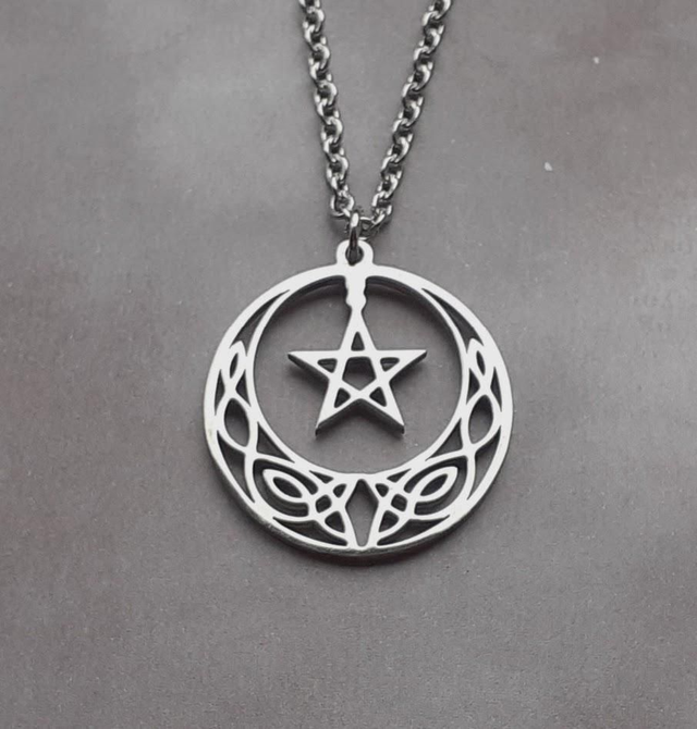 Celtic Pentagram Steel Necklace 