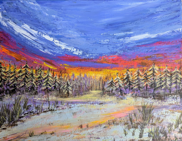 Last light on the forest trail