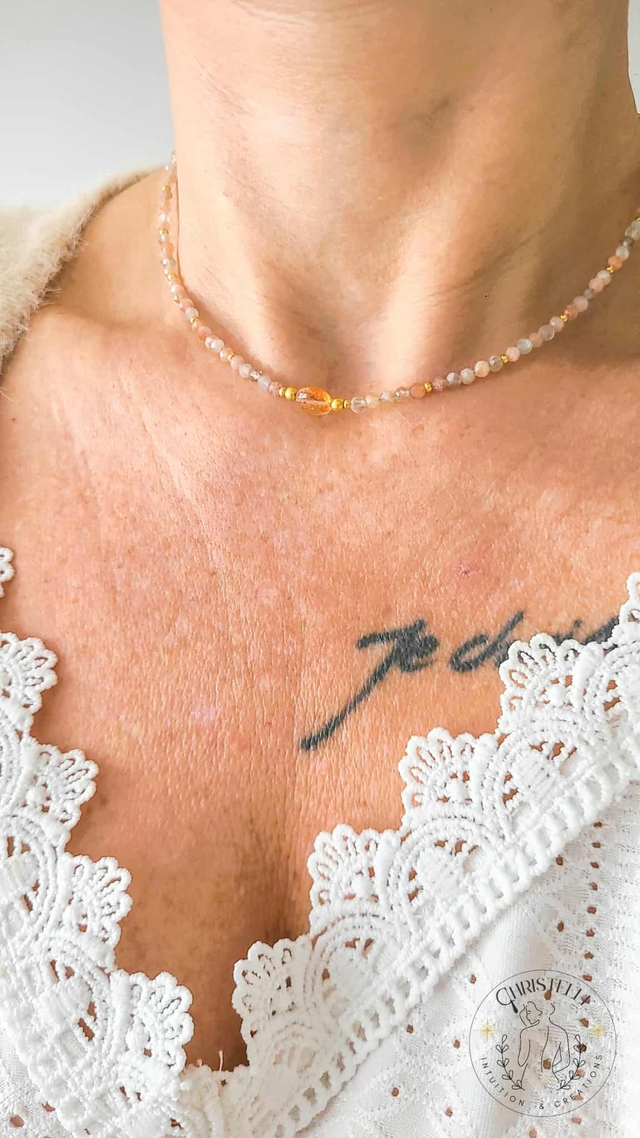 Collier Talisman Pierre de Soleil – Joie et Confiance