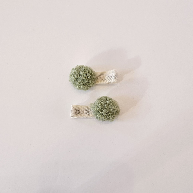 Mini Pinza Par Verde Pompón