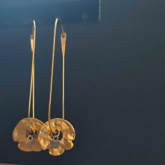 Créoles "chic" 🤍 en argent :en acier inoxydable doré -sans nickel, pièce unique 
