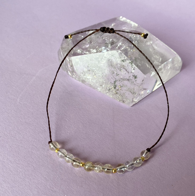 Citrin Bergkristall Armband Makramee 