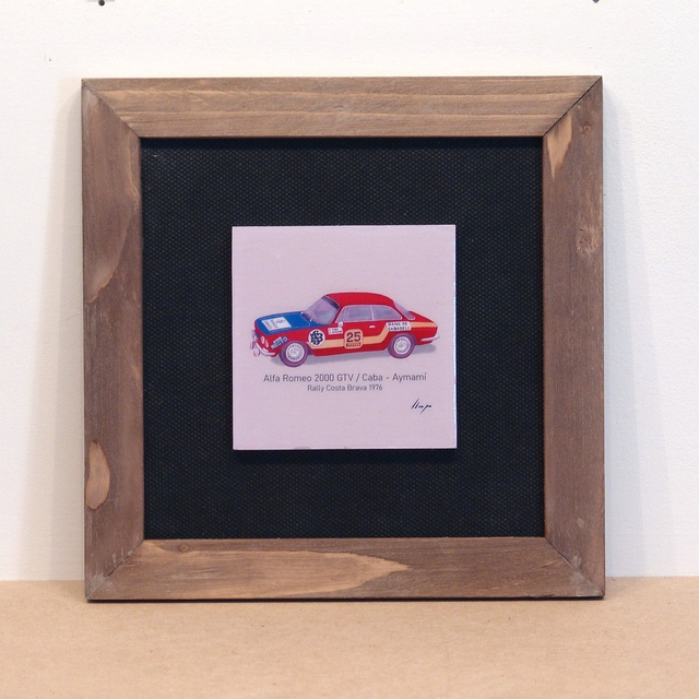 Artimotor enmarcado 21x21 - 1976 Alfa Romeo 2000 GTV - Caba / Aymami