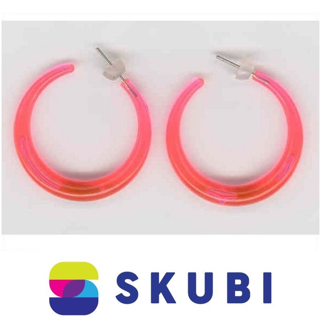 RETRO NÁUŠNICE PLASTOVÉ - KRUHY - 3 CM (č. 95)