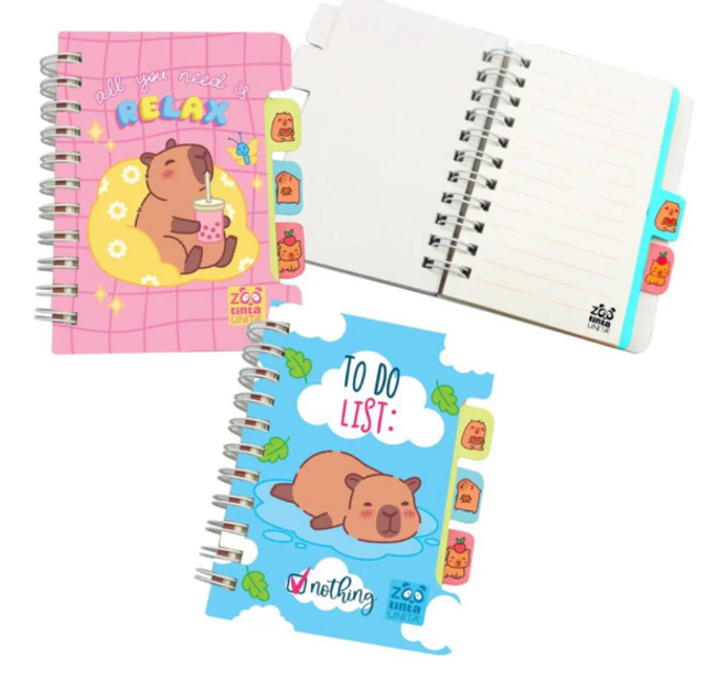 Notebook spiralato A7 Capibara Tinta Unita