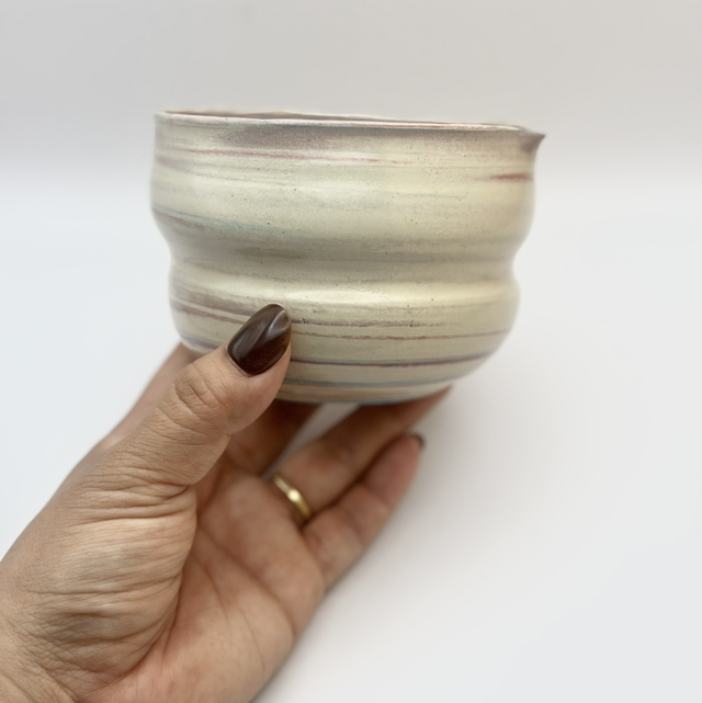 Bol à Matcha Ciel Rouge Terre Mêlée | Bol en Céramique Fait Main | Idée Cadeau Amateur de Thé