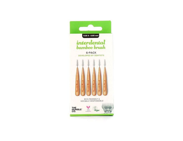 [The Humble Co.] Interdental borsteltje 6 st - groen - 0.80 mm