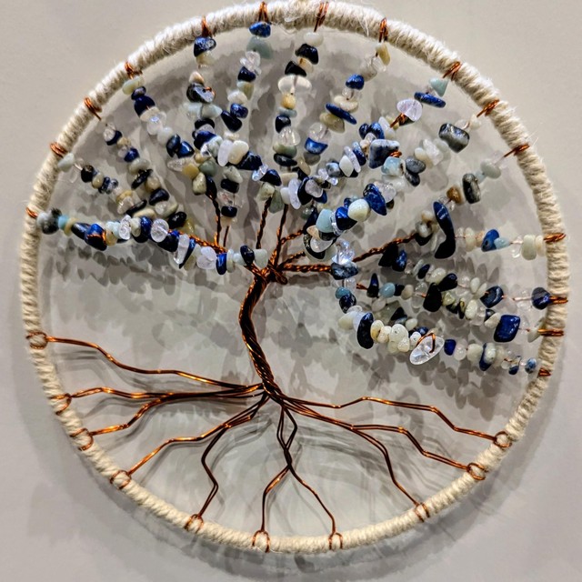 Arbre éternel en 3D Lapis Lazuli, Amazonite et Quartz